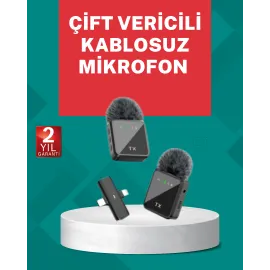 Profesyonel Ses Kayıtları İçin 2’li Kablosuz Yaka Mikrofon Seti