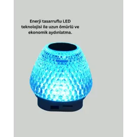 Uzun Pil Ömürlü 7 Renk Işıklı Bluetooth Hoparlör