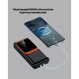 Powerbank 20000 Mah 22.5W Hızlı Şarjlı Ve Kompakt Çoklu Kablo Çıkışlı