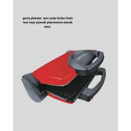 2000 Watt Tost Makinesi 6 Dilim Kapasiteli Döküm Plakalı Üç Kademeli Isı Ayarlı