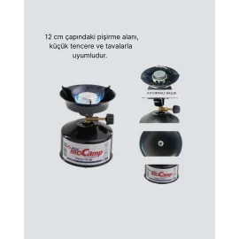 Kompakt Kamp Ocağı Seti Gaz Tüplü Ayarlanabilir Alevli 400G Hafif Tasarım