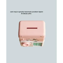 Pembe Şifreli Eğitici ATM Kasa Çocuk Kumbarası