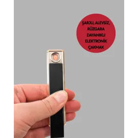 Plazma Ark Teknolojili Elektrikli Çakmak – Dokunmatik, Led Göstergeli, Şarj Edilebilir