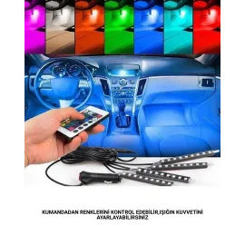 4 Parça Rgb Led Araç İçi Aydınlatma Sistemi
