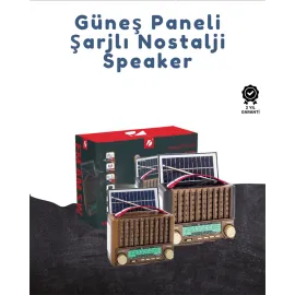 Ktf-1428 Taşınabilir Güneş Enerjili Bluetooth Radyo Hoparlör – Şarjlı, Radyo, Mp3, Aux Girişli