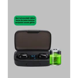 1800 Mah Güçlü Şarj Kutusu Ile Bluetooth Kulaklık Seti