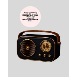 Vintage Bluetooth Radyo – Tf Kart Ve Fm Destekli Taşınabilir Nostaljik Model