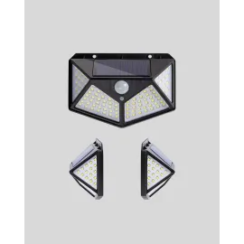 100 Led Solar Lamba Hareket Algılamalı Bahçe Duvar Dış Mekan Aydınlatma