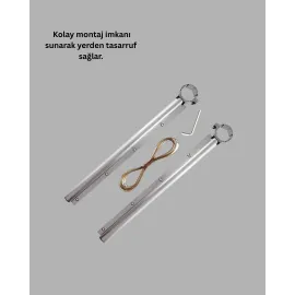 Kare Küpeşte Uyumlu Balkon Çamaşır Askısı 25x60 cm Beyaz Pratik