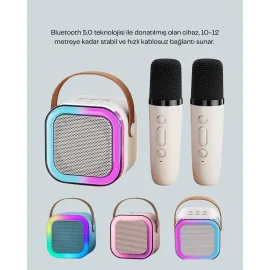 Bluetooth 5.0 Destekli Kablosuz Karaoke Hoparlör