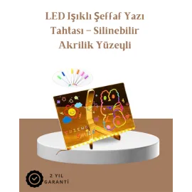 Led Aydınlatmalı Şeffaf Mesaj Tahtası – 30X20 Cm, Neon Etkili Yazılar İçin Tasarlandı