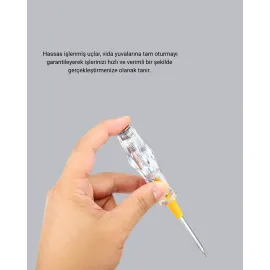 Elektrik Test Kalemi Neon Işıklı Nikel Kaplama 110-220V Dirençli