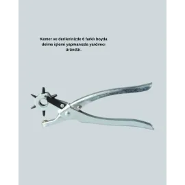 Kemer Delme Pensesi Çok Amaçlı 6 Farklı Delik Boyu Ayarlı Deri Delme Aleti