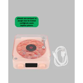 Retro Bluetooth Hoparlör Pembe