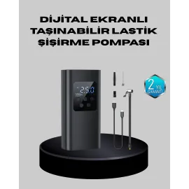 Taşınabilir 80W Kablosuz Lastik Şişirme Pompası Dijital Ekranlı