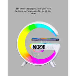 Akıllı Uyku Lambası Gündoğumu Alarmı Kablosuz Şarj Ve Müzik Çalar
