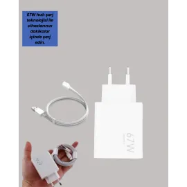 Güvenli ve Hızlı Şarj İçin 67W Turbo Adaptör Type-C Kablo ile