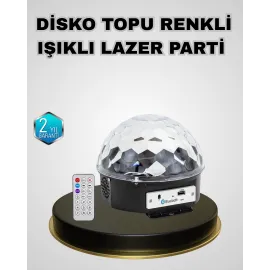 Bluetooth Hoparlörlü LED Disko Işığı Müzik Ritim Duyarlı ve Taşınabilir