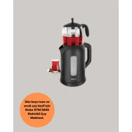 0,9 L Cam Demlik Ve 1,7 L Su Haznesi Ile Çay Keyfi