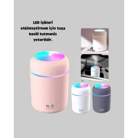 Taşınabilir Usb Mini Nemlendirici – Led Aydınlatmalı, Çift Püskürtme Modu