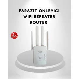 300Mbps WiFi Menzil Genişletici 4 Antenli WPA3 Güvenlikli Priz Tipi Repeater
