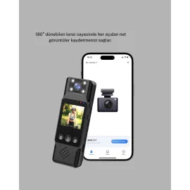 Mini Güvenlik Kamerası 1080P 3Mp Fotoğraf 180° Ayarlanabilir Lens Usb Şarjlı