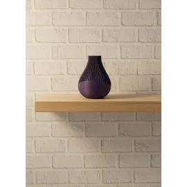 11 Cm Mor Minimal Çizgili Vazo Masa Üstü Şık Dekor Objesi