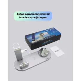 Iphone, Apple Watch Ve Airpods Ile Uyumlu 4'ü 1 Arada Şarj Ünitesi – Tüm Apple Cihazları Tek Noktada