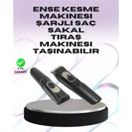 Sessiz Motorlu, Kablosuz Kullanımlı Şarjlı Saç Ve Sakal Kesme Makinesi – Taraklı Set