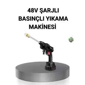 Kablosuz Basınçlı Yıkama Makinesi – 48V Güçlü Motor, 2 Pil ve Köpük Hazneli