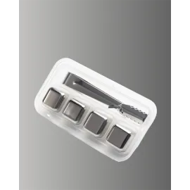 Yeniden Kullanılabilir 304 Çelik Metal Buz Küpleri 4'lü Set