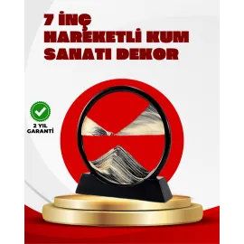 Rahatlatıcı Kum Sanatı – Yuvarlak Cam Çerçeveli Hareketli Kum Resmi, Ofis ve Ev İçin Etkileşimli Masaüstü Süs