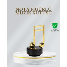 Dönen Nota Figürlü Müzik Box Işıltılı Dekoratif Tasarım