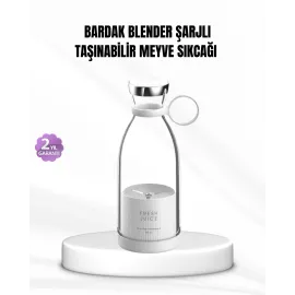 Şarjlı Portatif Blender – Gıda Sınıfı Malzeme, 10 Kullanımlık Pil, Mini Boy Ve Hafif Tasarım
