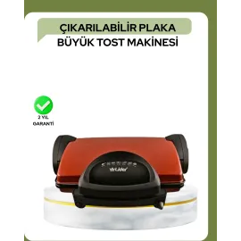 2000 Watt Teflon Tost Makinesi – Geniş Plaka, Ayarlanabilir Isı, Kolay Temizlik