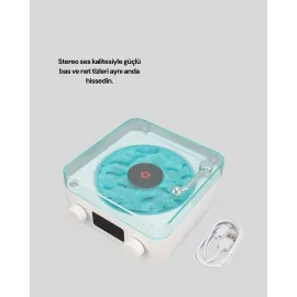 Retro Tasarımlı Gece Lambalı Bluetooth Hoparlör – Saat Ve Pil Göstergeli