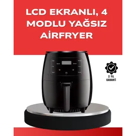 Büyük Boy 6 Litre Airfryer 2400W Sesli Uyarı Lcd Ekran