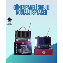 Ktf-1428 Nostaljik Solar Enerjili Bluetooth Speaker – Radyo, Sd/usb Mp3 Çalar, Güçlü Taşınabilir Hoparlör