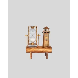 Deniz Feneri Şeklinde El Yapımı Kum Saati – Ev Ve Ofis İçin Zarif Süs