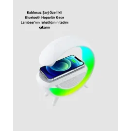Bluetooth 5.0 Hoparlör – Kablosuz Şarj, Rgb Gece Lambası Ve Fm Radyo