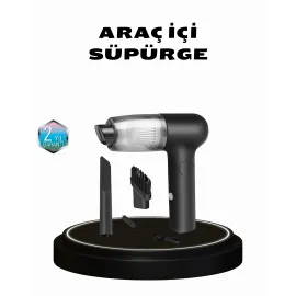 Taşınabilir Vakumlu Araç Süpürgesi – Katlanabilir Sap, Yıkanabilir Filtre, 120W Motor