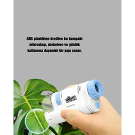 Taşınabilir Eğitim Mikroskobu 80X–200X LED Işıklı ve Darbeye Dayanıklı
