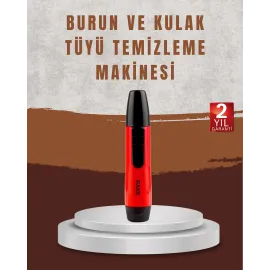 Raks Leo Burun Kulak Tüy Alma Makinesi 45 dk Şarj Süreli Kırmızı