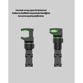 Ayarlanabilir Kıskaçlı Dikiz Aynası Telefon Tutucu Tüm Telefonlarla Uyumlu