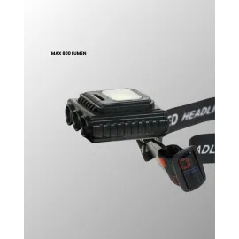 USB Şarjlı Kafa Feneri 800 Lumen Ayarlanabilir COB ve XPE LED