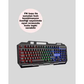 Mekanik Oyuncu Seti – Led Işıklandırma Ve Ergonomik Mouse