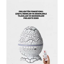 Yüksek Çözünürlüklü LED Galaksi Projektör + 19 Sesli Uyku Makinesi