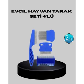 Evcil Hayvan Tüy Bakım Seti – 4’Lü Paslanmaz Çelik Ve Eco Plastik, Kolay Temizlenebilir Ve Dayanıklı