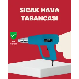 2 Kademeli Güçlü Sıcak Hava Tabancası 380° – 500° Isı Ayarı