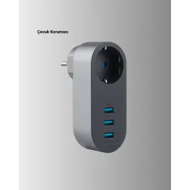 Termal Akım Korumalı 3 Usb'li Güvenli Priz – Akıllı Akım Dengeleme
